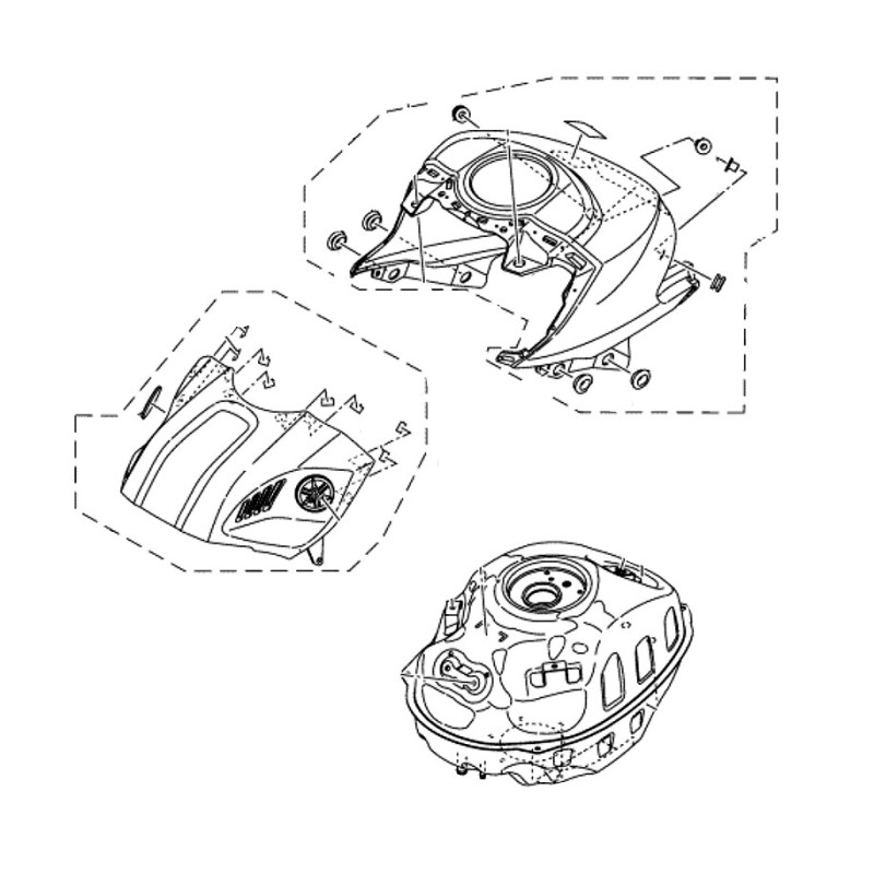 Верхняя накладка топливного бака Yamaha YZF R3 2019/24