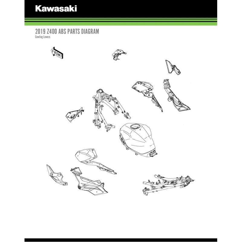 Правая наружная облицовка Kawasaki Z400