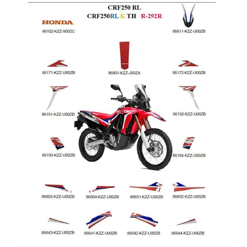 Полный комплект наклеек Honda CRF 250L RALLY 2019