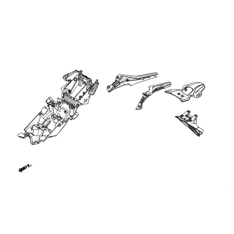 Внутреннее заднее крыло Honda CBR650R 2019 2020