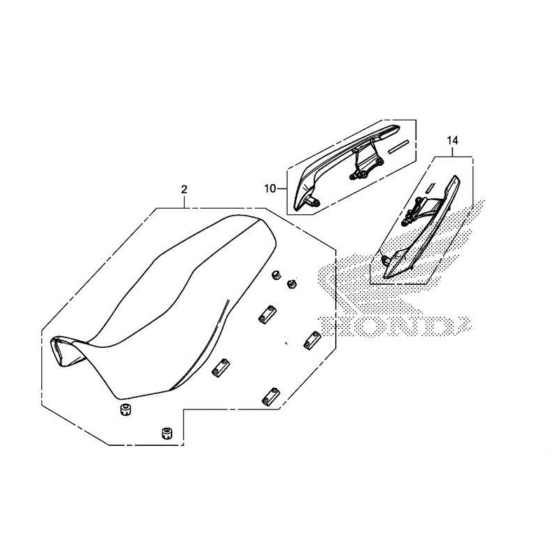 Левый задний пассажирский поручень Honda CB500X 2019/2023