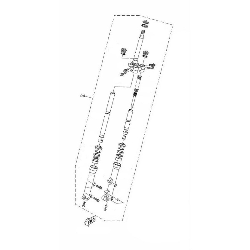 Правое перо передней вилки в сборе Yamaha Tricity 125 2014/15