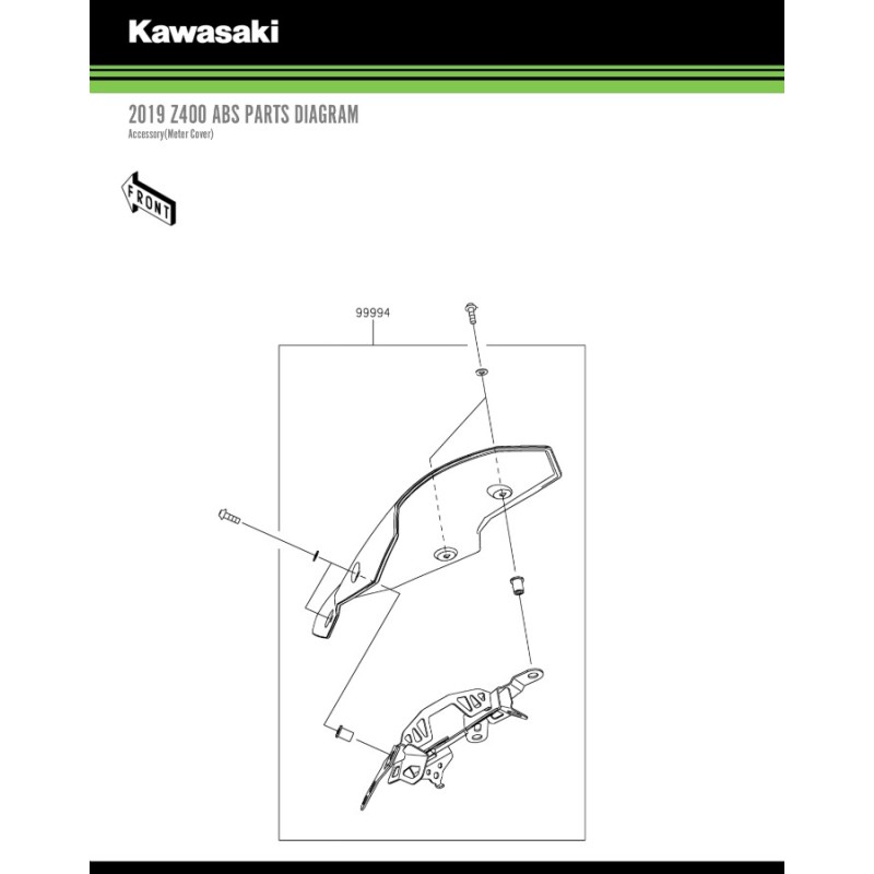 Козырёк приборной панели Kawasaki Z250 2019/2022