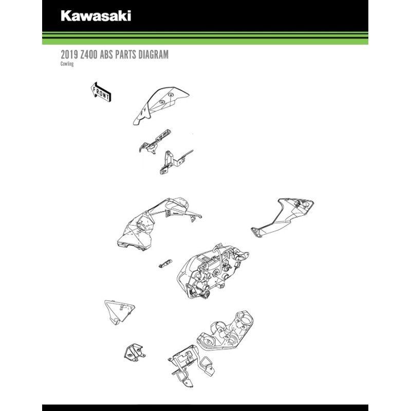 Кожух приборной панели Kawasaki Z250 2019/2022