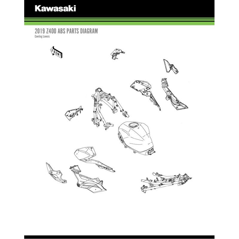 Левый кожух радиатора Kawasaki Z250 2019/2022