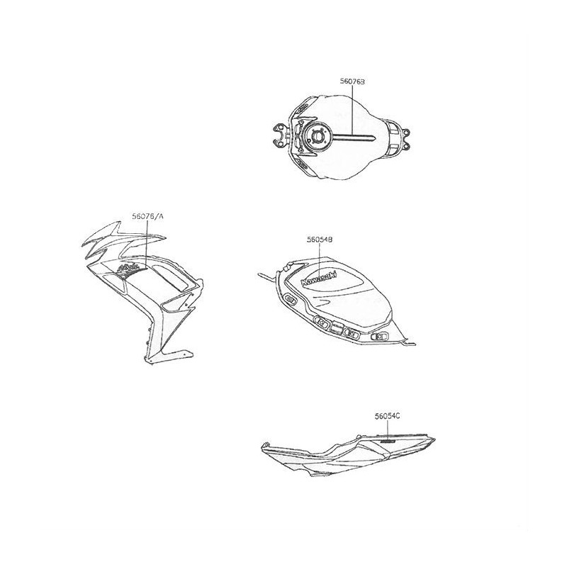 Наклейка топливного бака Kawasaki NINJA 650 2020 2021