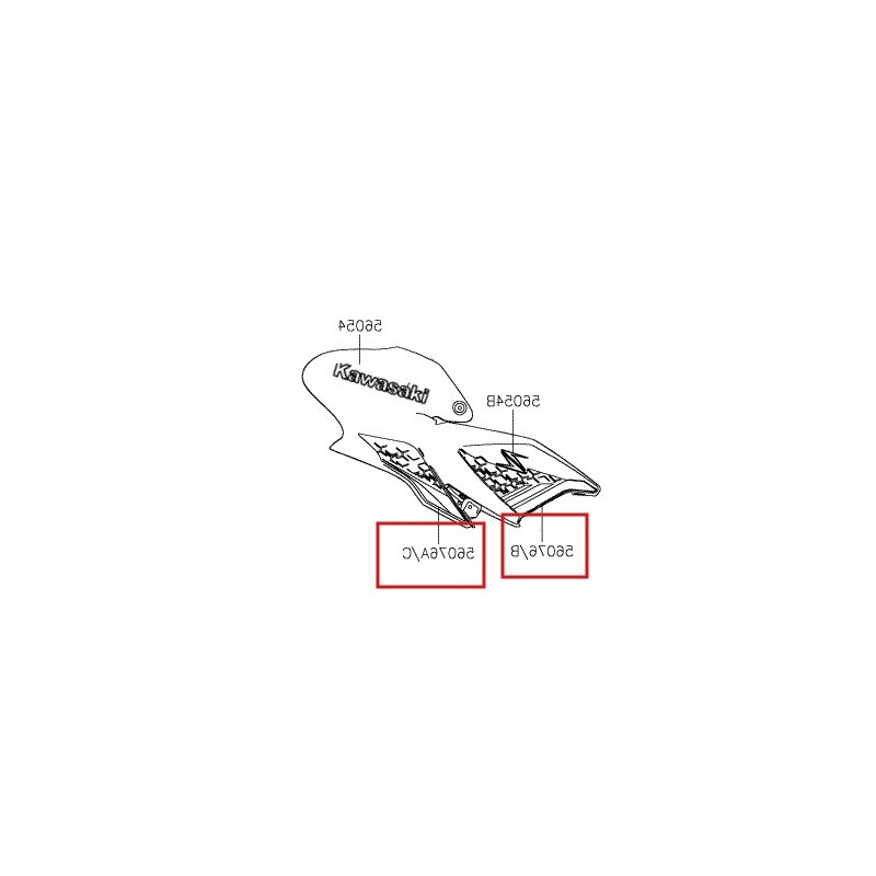 Комплект наклеек правой накладки топливного бака Kawasaki Z900 2020 2021 2022 2023