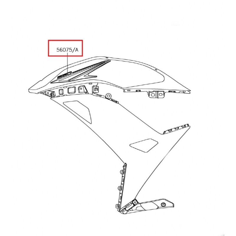 Наклейка левого бокового обтекателя Kawasaki NINJA 650 2017 2018 2019