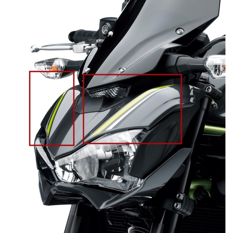 Комплект наклеек верхнего обтекателя фары Kawasaki Z900 Gray 2017 2018