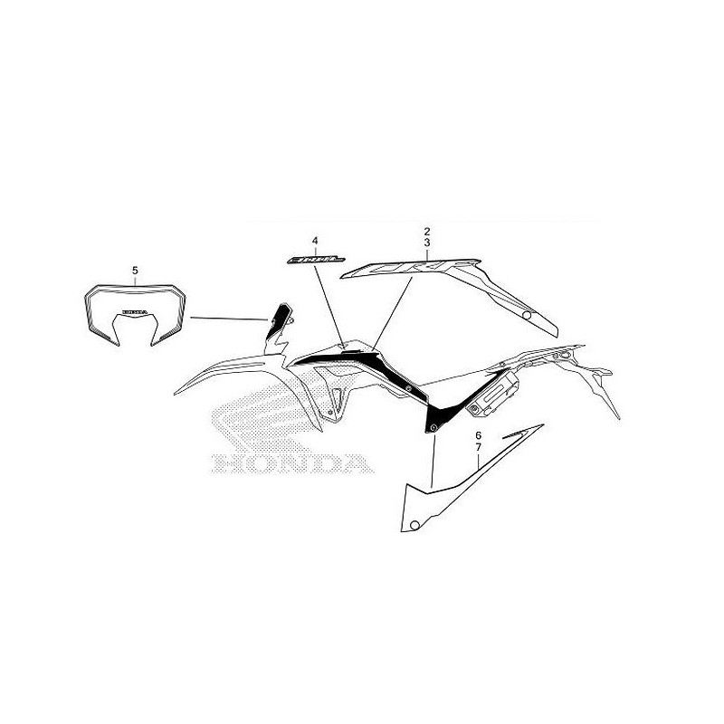 Полный комплект наклеек Honda CRF300L RED 2023/2024