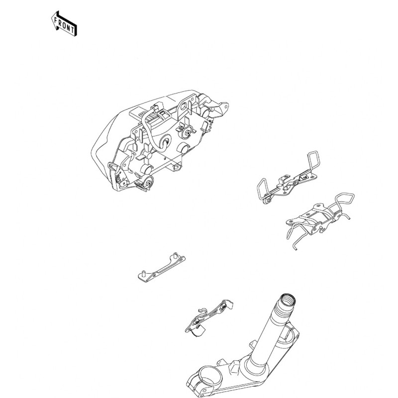 Верхний кронштейн фары Kawasaki Z650 2020 2021 2022