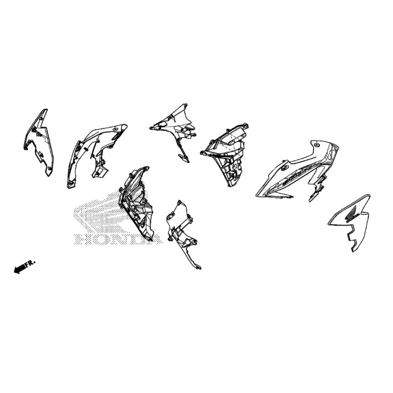 Правый передний обтекатель Honda CB500X 2022 2023