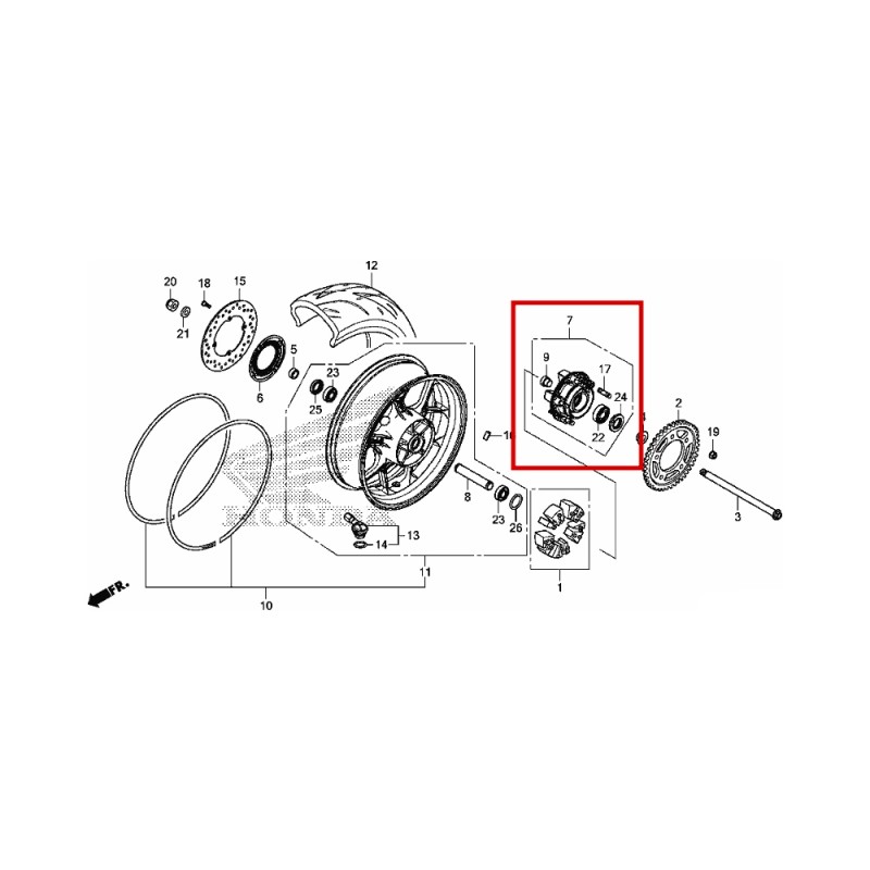 Фланец ведомого шкива в сборе Honda 42615-MJE-D00