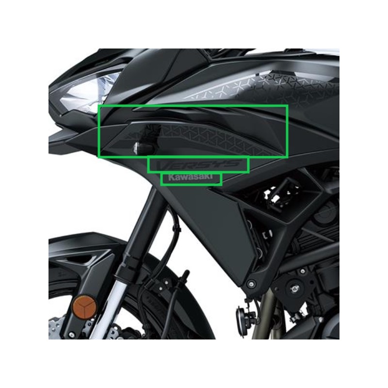 Комплект наклеек левого переднего бокового обтекателя Kawasaki Versys 650 BLACK 2022/2023