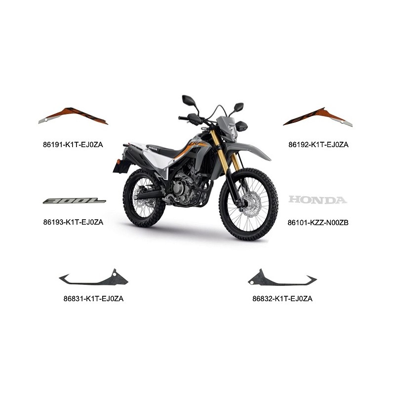 Полный комплект наклеек Honda CRF300L GRAY 2023 2024