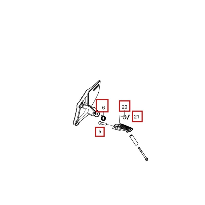 Комплект крепежа левой водительской подножки Honda CBR500R 2022/2025