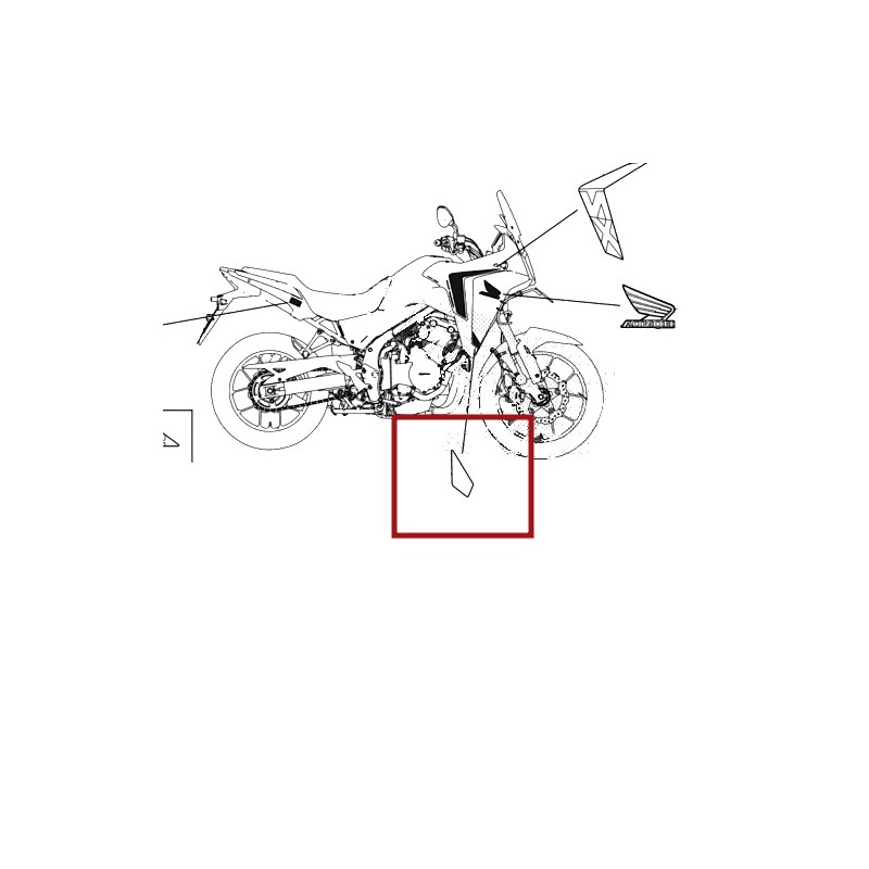 Наклейка правого переднего обтекателя Honda NX500 2024 2025