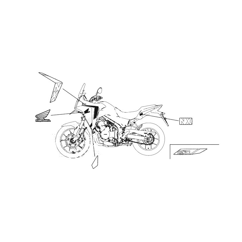 Наклейка левого переднего обтекателя Honda NX500 2024 2025