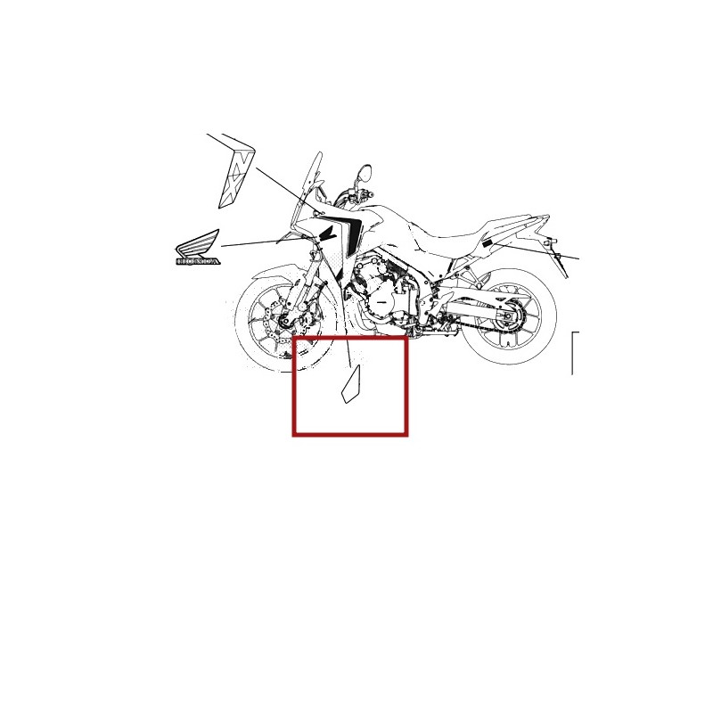 Наклейка левого переднего обтекателя Honda NX500 2024 2025