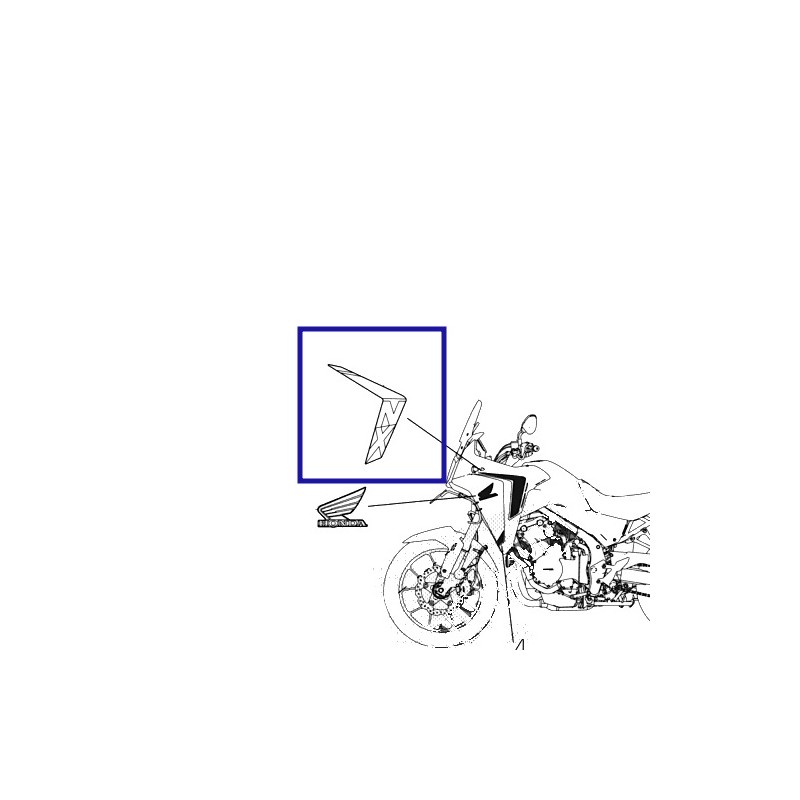 Наклейка левого среднего обтекателя Honda NX500 2024 2025