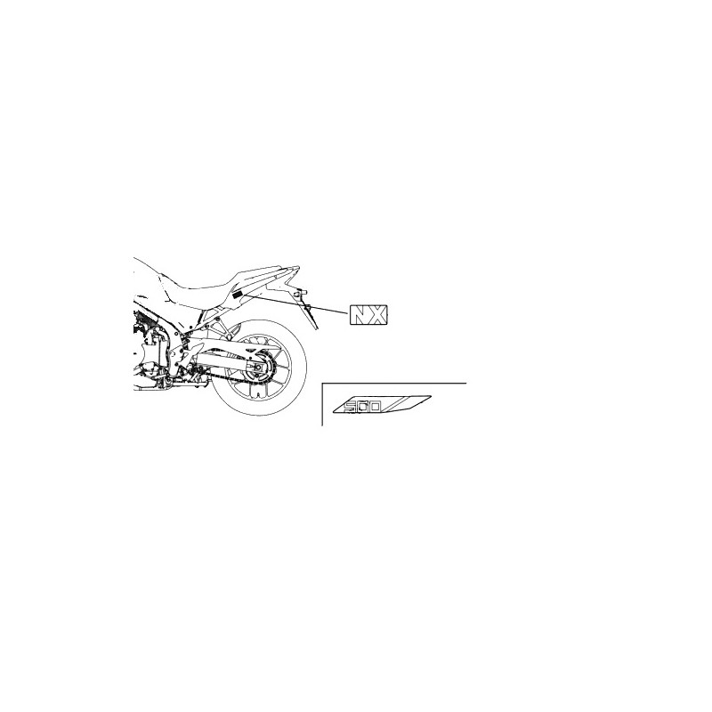 Наклейка левого среднего заднего обтекателя Honda NX500 2024 2025