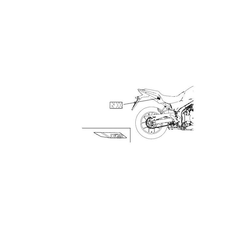 Наклейка правого среднего заднего обтекателя Honda NX500 2024 2025