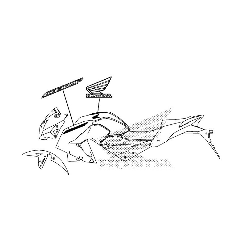 Наклейка правого бокового дефлектора Honda CB300F