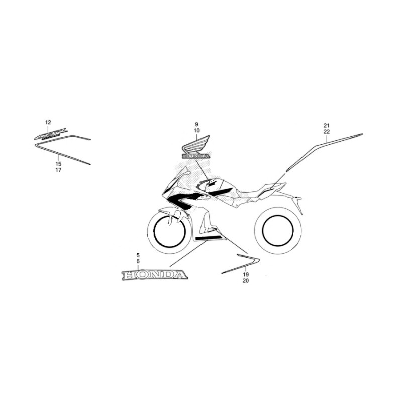 Комплект наклеек Honda CBR650R Black 2024