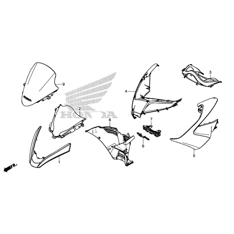 Левый передний обтекатель Honda PCX 125/150 v3 2014 2015 2016 2017