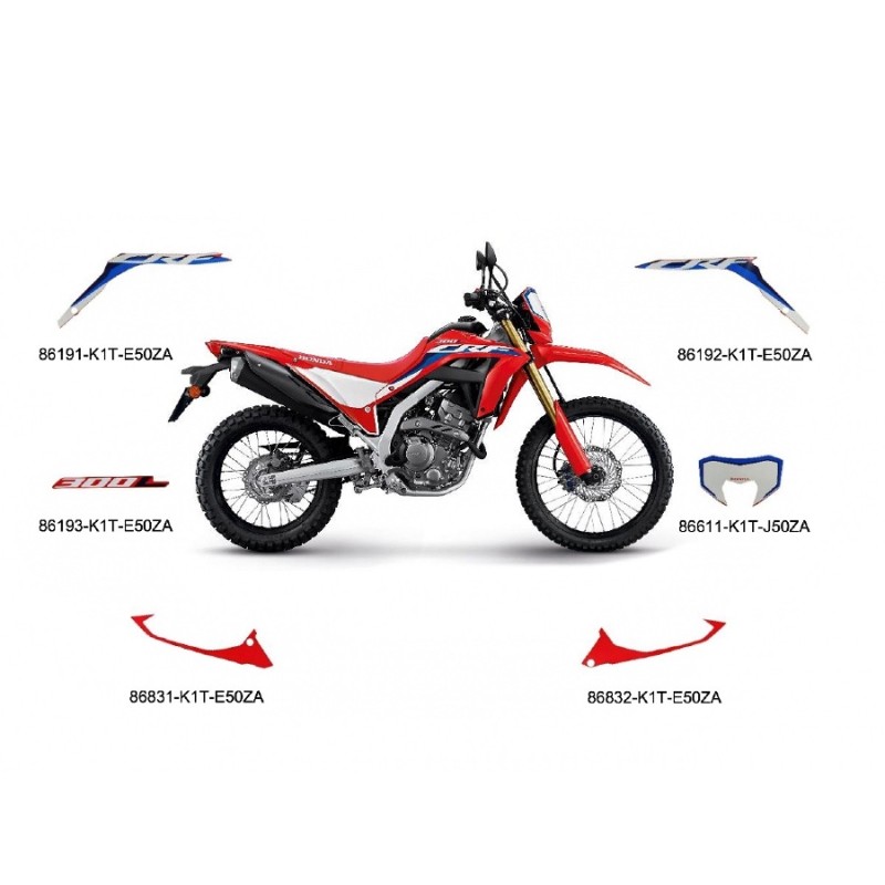 Полный комплект наклеек Honda CRF300L RED 2023/2024