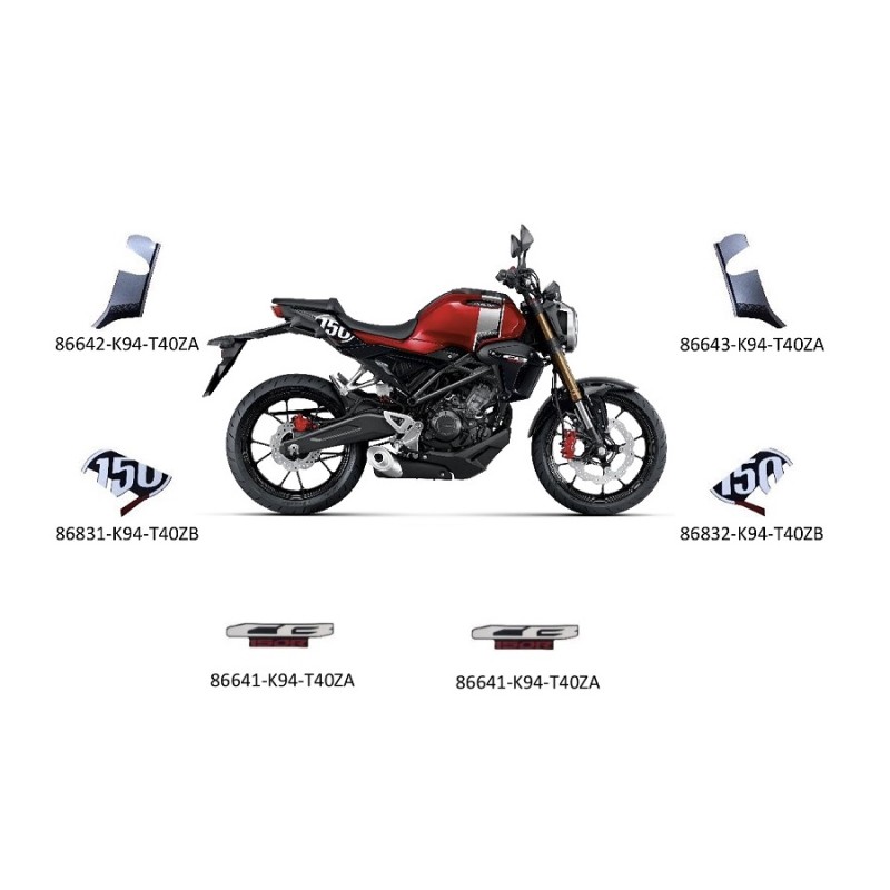 Комплект наклеек Honda CB150R 2019 RED