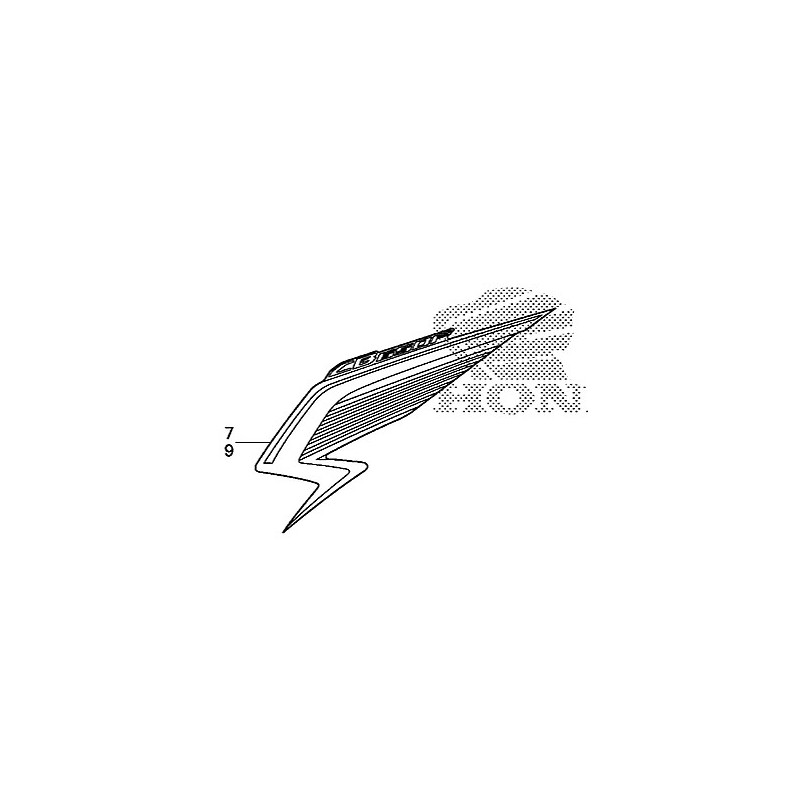 Декоративная полоса правой облицовки Honda CB650F TRICOLOR WHITE