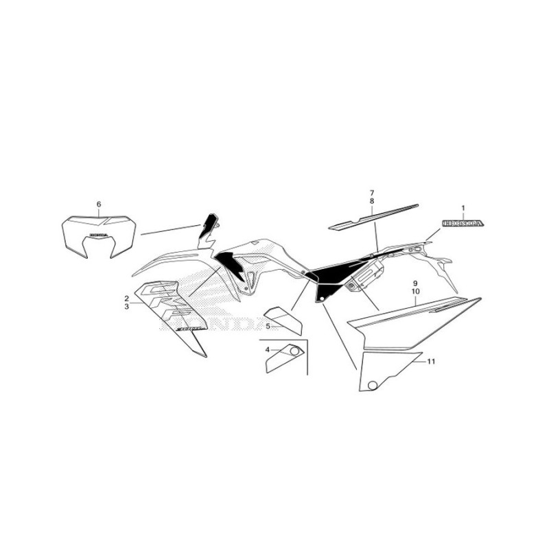 Полный комплект наклеек Honda CRF300L GRAY 2025