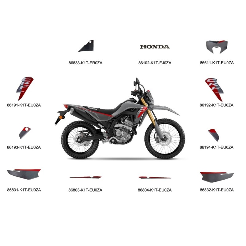 Полный комплект наклеек Honda CRF300L GRAY 2025