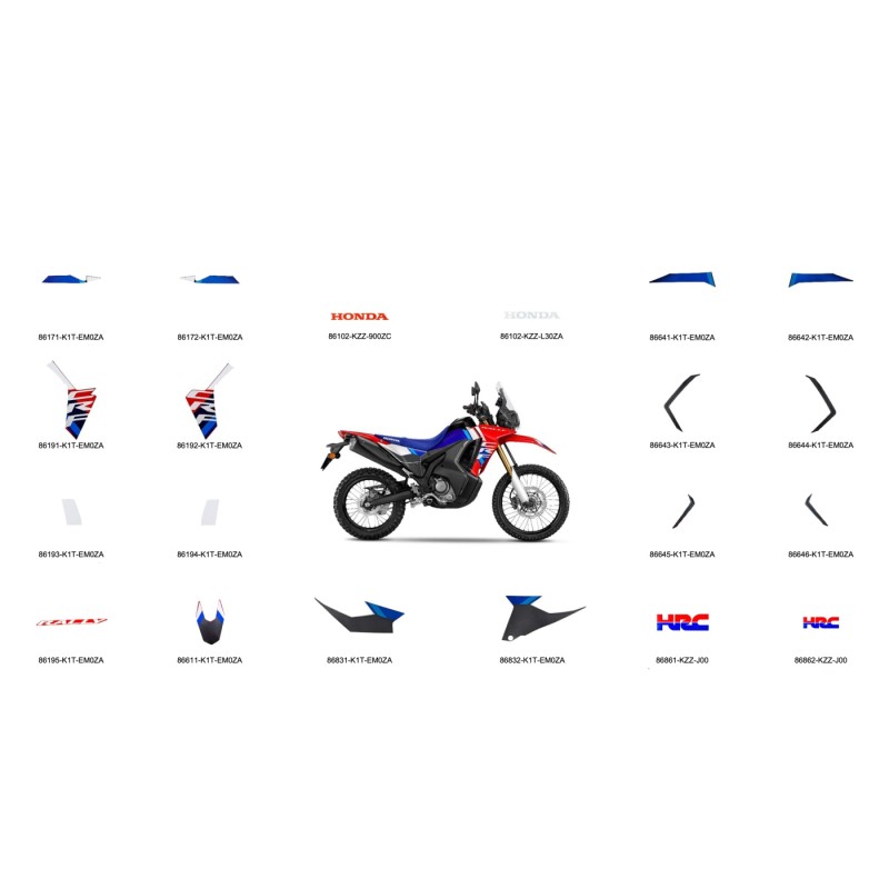 Полный комплект наклеек Honda CRF300 RALLY 2025