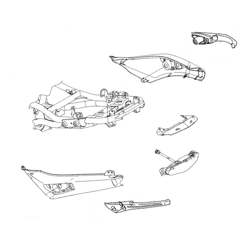 Чёрный правый пассажирский поручень Kawasaki ER6f Ninja 650R 2009/2010/2011