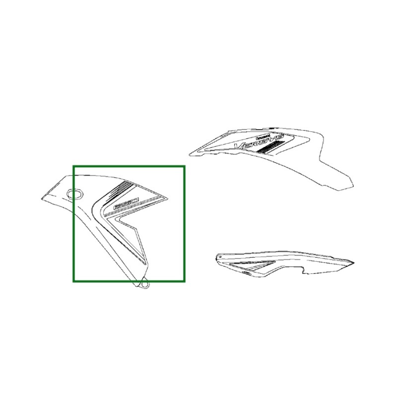 Наклейка левого переднего бокового обтекателя Kawasaki Versys 650 GRAY 2025