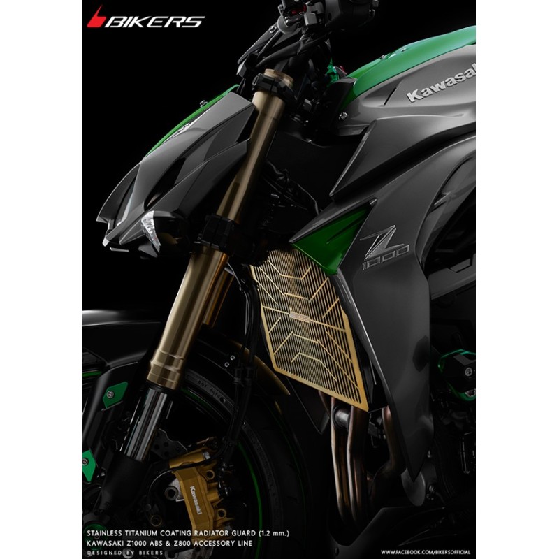 Защита радиатора из нержавеющей стали с титановым покрытием 1.2mm BIKERS Kawasaki Z1000