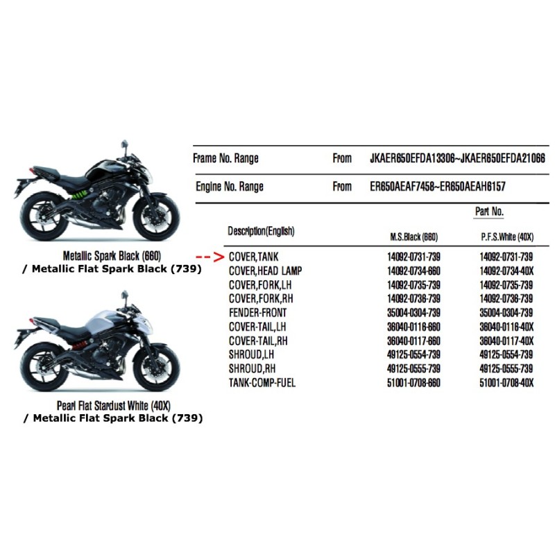 Накладка топливного бака Kawasaki Er6n 650