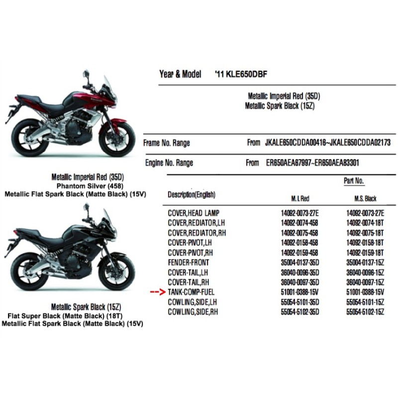 Топливный бак Kawasaki Versys 650