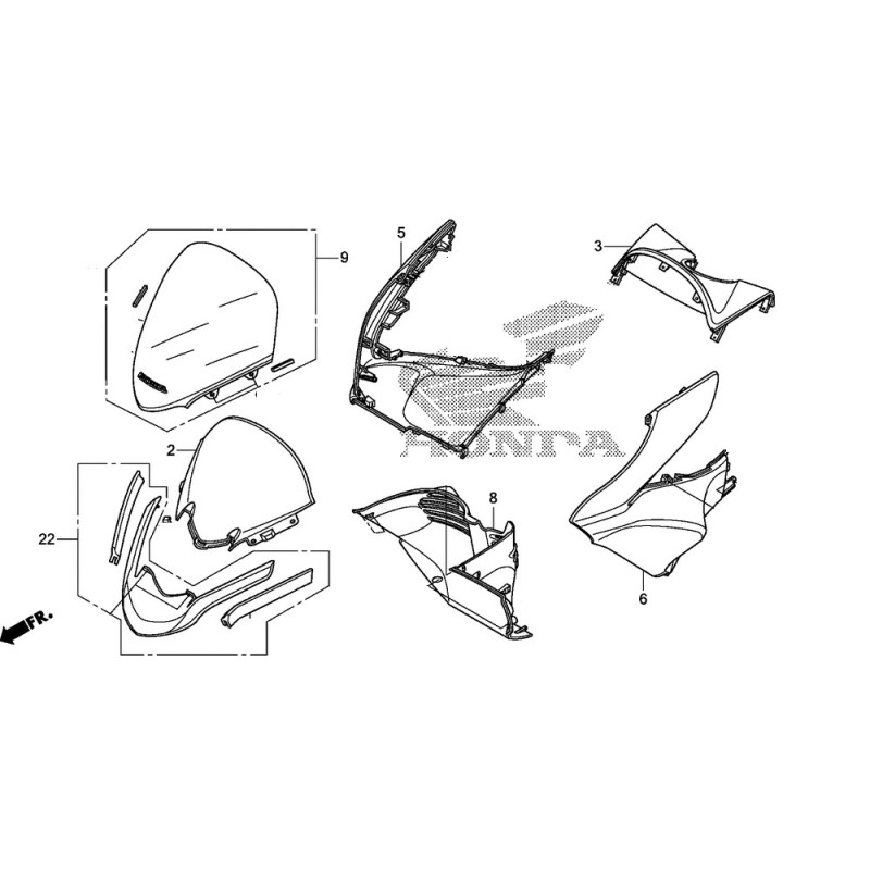 Левая передняя боковая панель Honda PCX 125/150 v1 v2
